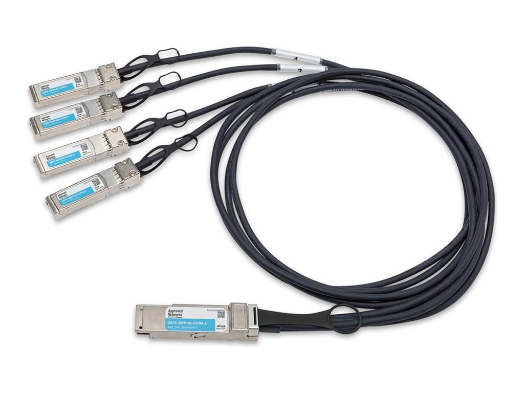 Approved Networks - 40GBase direct attach cable - QSFP  to SFP  - 10 ft - twinaxial - passive, solid QSFP4SFP10GCU3M-A