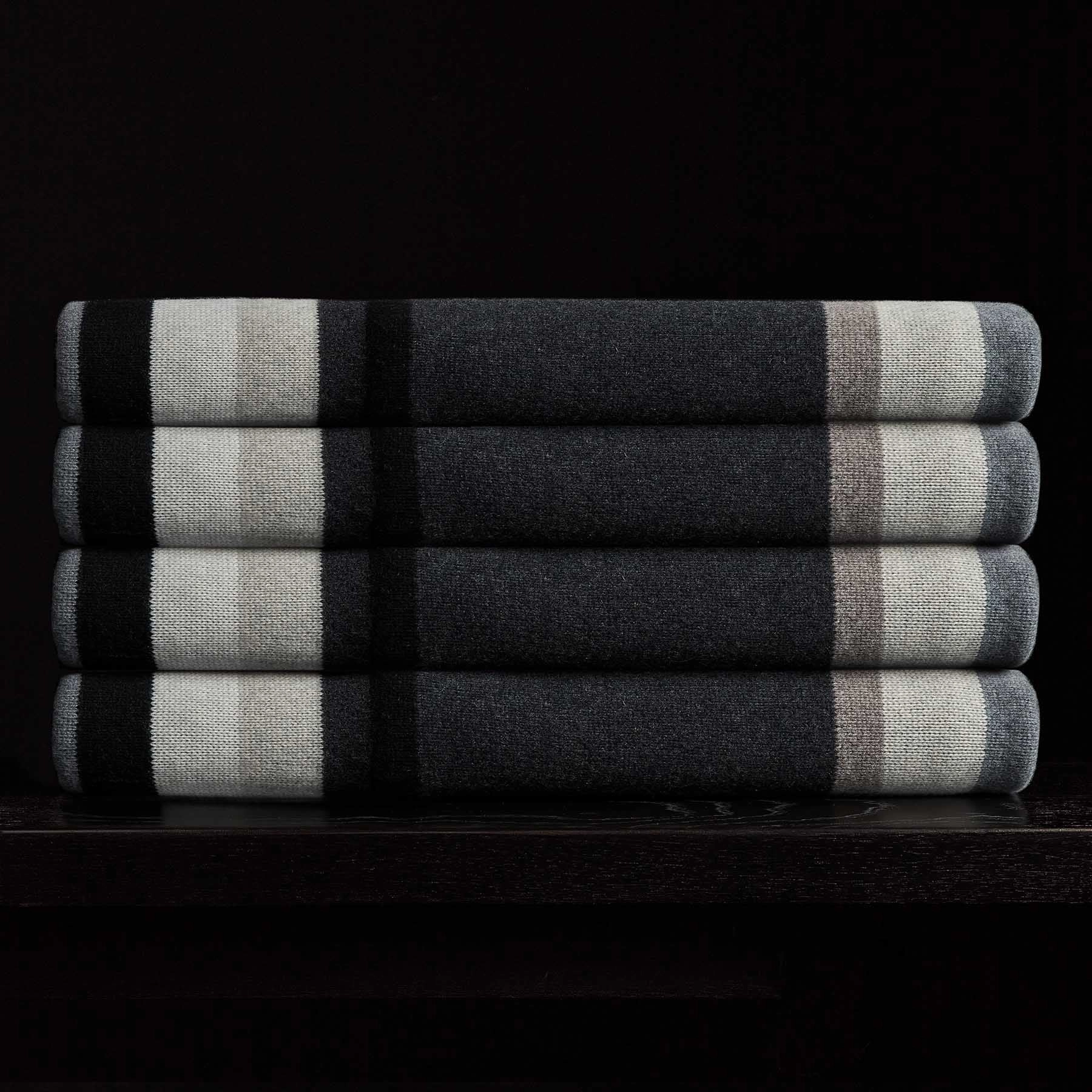 Baja Graded Striped Blanket - Charcoal Stripe
