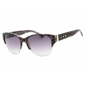 Bebe Women's Sunglasses - Jet Animal Zylonite Half Rim Rectangular Frame | BB7196 001