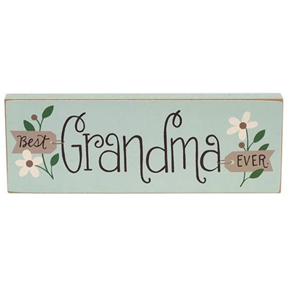 *Best Grandma Ever Floral Block
