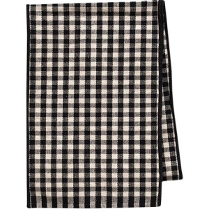 *Black & White Check Recycled Woven Cotton Runner 18" x 9ft