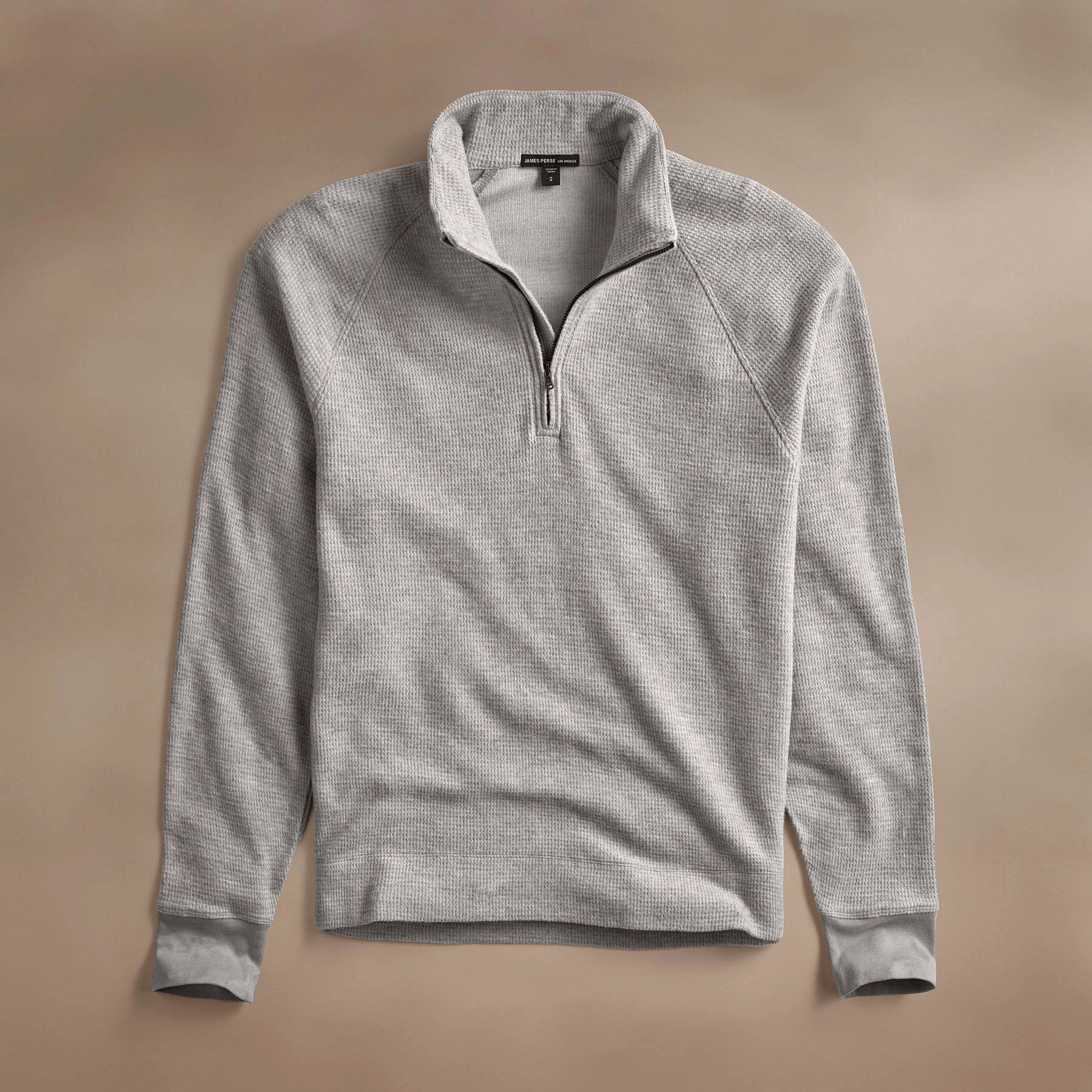 Brushed Thermal Half Zip - Heather Grey
