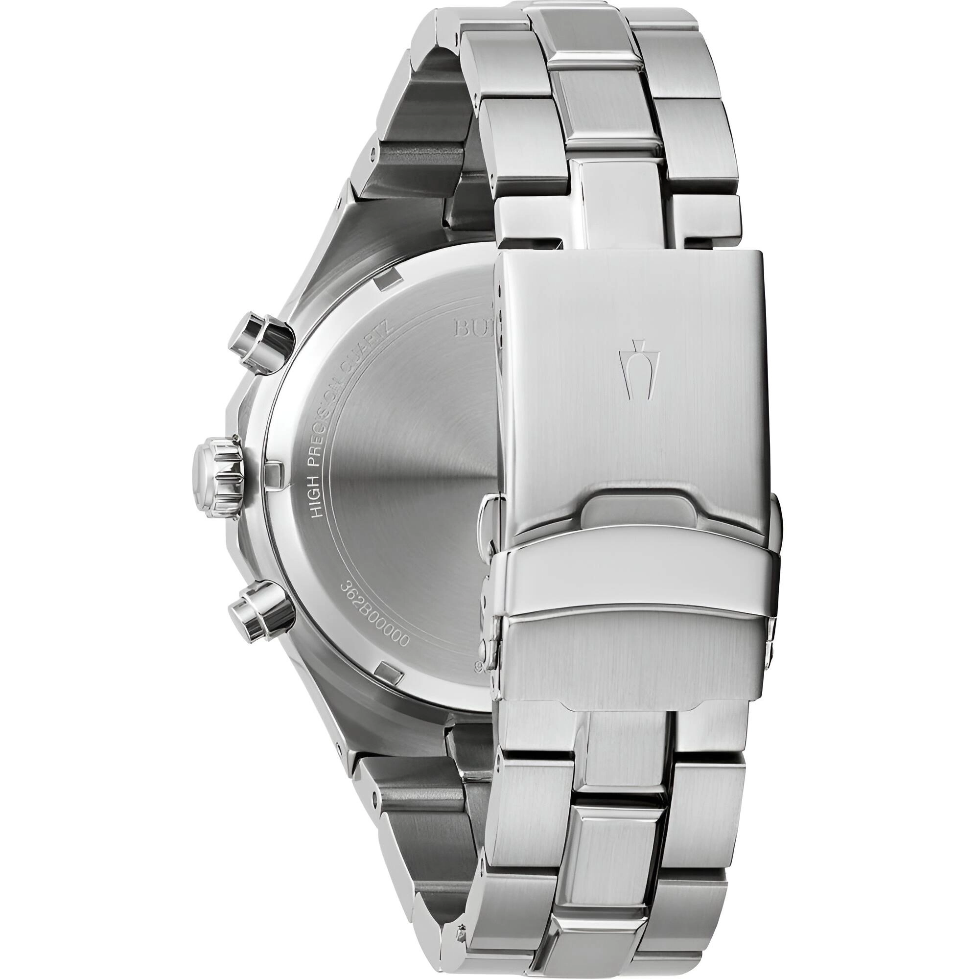Bulova Men's Watch - Classic Chronograph Silver Dial Stainless Steel Bracelet | 96B408