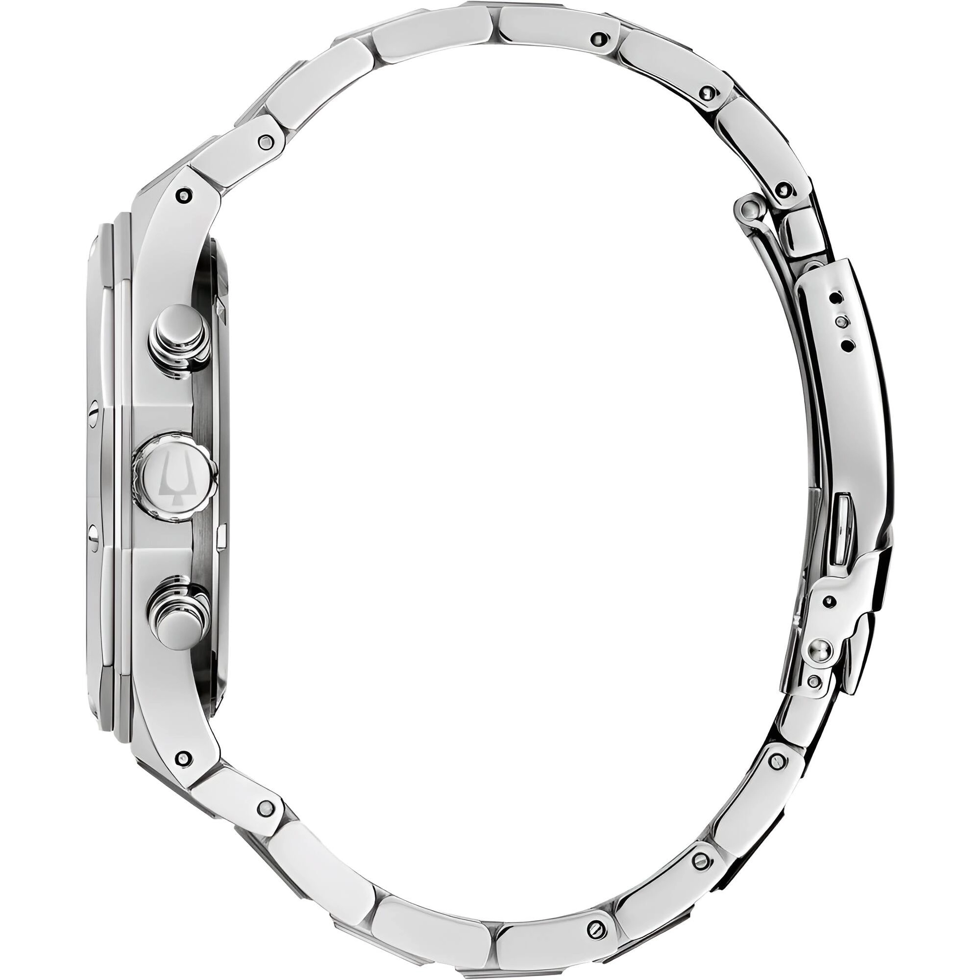 Bulova Men's Watch - Classic Chronograph Silver Dial Stainless Steel Bracelet | 96B408