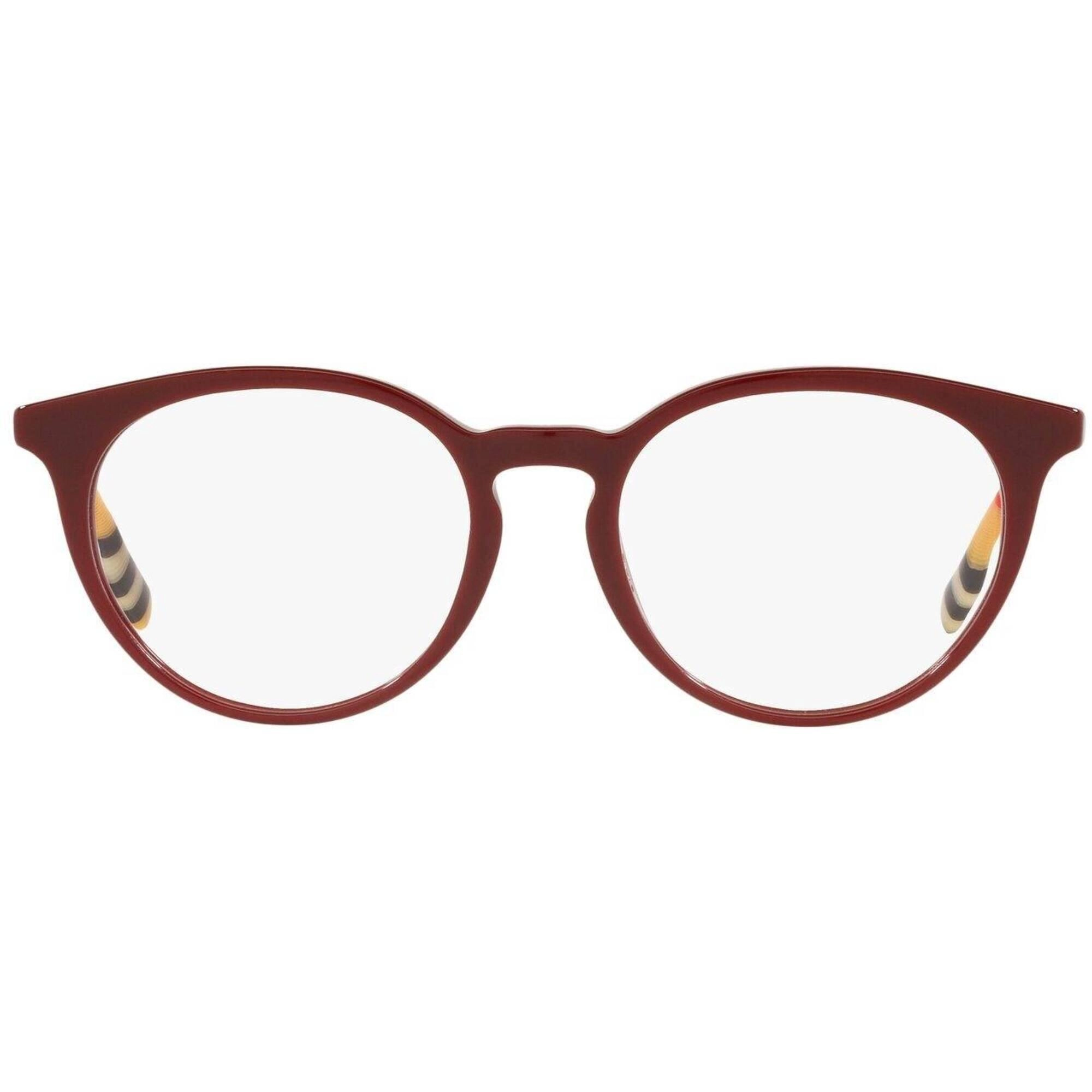 Burberry Women's Eyeglasses - Full Rim Burgundy Acetate Round Frame | 0BE2318 3916