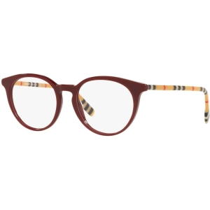 Burberry Women's Eyeglasses - Full Rim Burgundy Acetate Round Frame | 0BE2318 3916