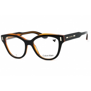 Calvin Klein Women's Eyeglasses - Black/Brown Acetate Cat Eye Full Rim | CK23541 008