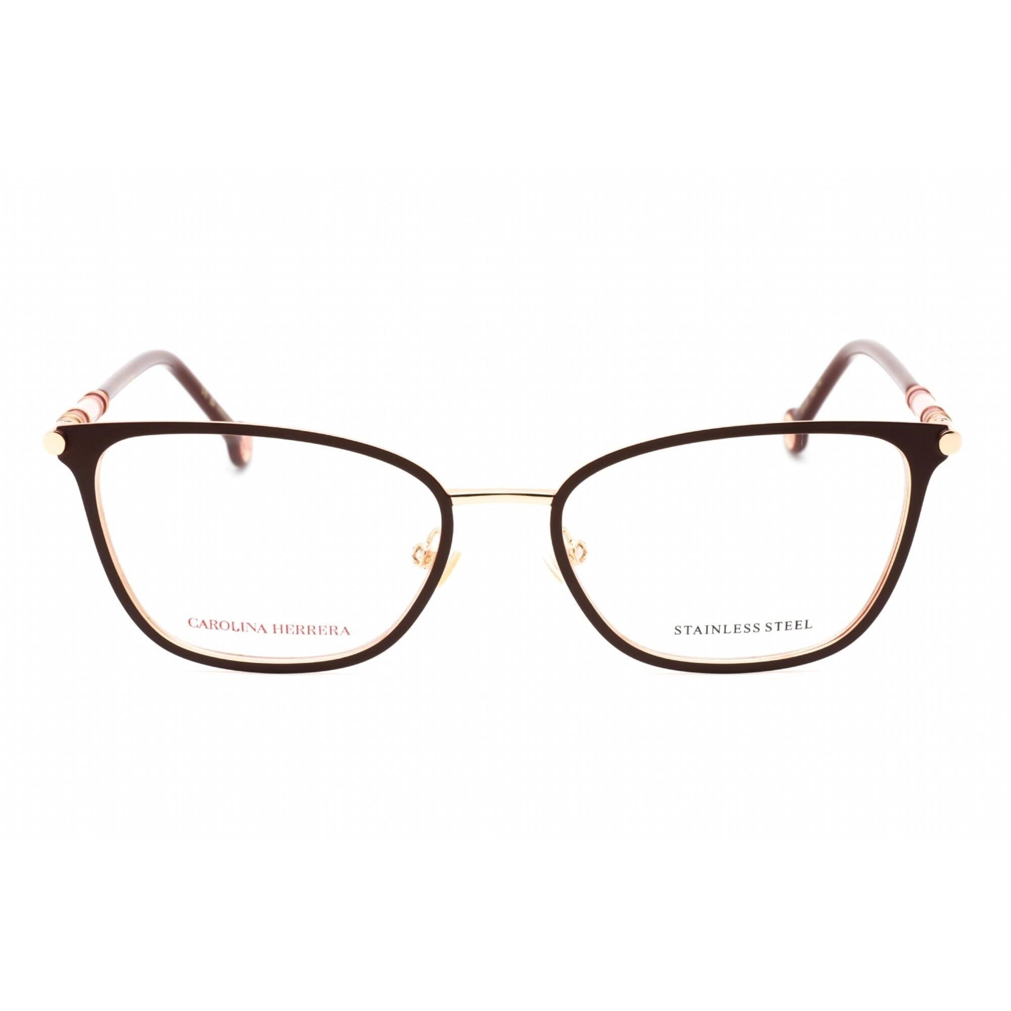 Carolina Herrera Women's Eyeglasses - Gold Burgundy Metal Cat Eye Frame | CH 0031 0NOA
