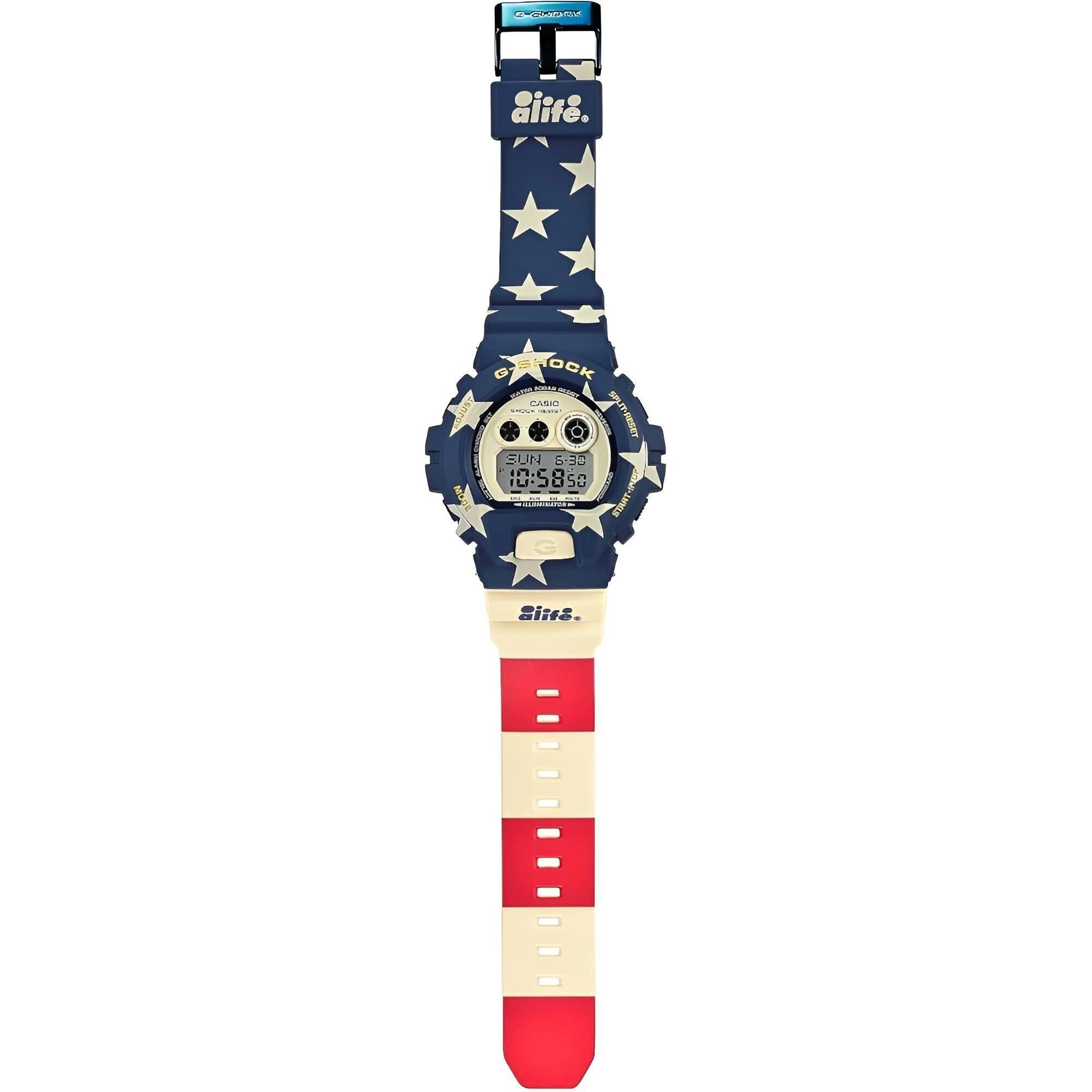 Casio Men's Watch - G-Shock Blue, White and Red Resin Strap Digital | GDX6900AL-2