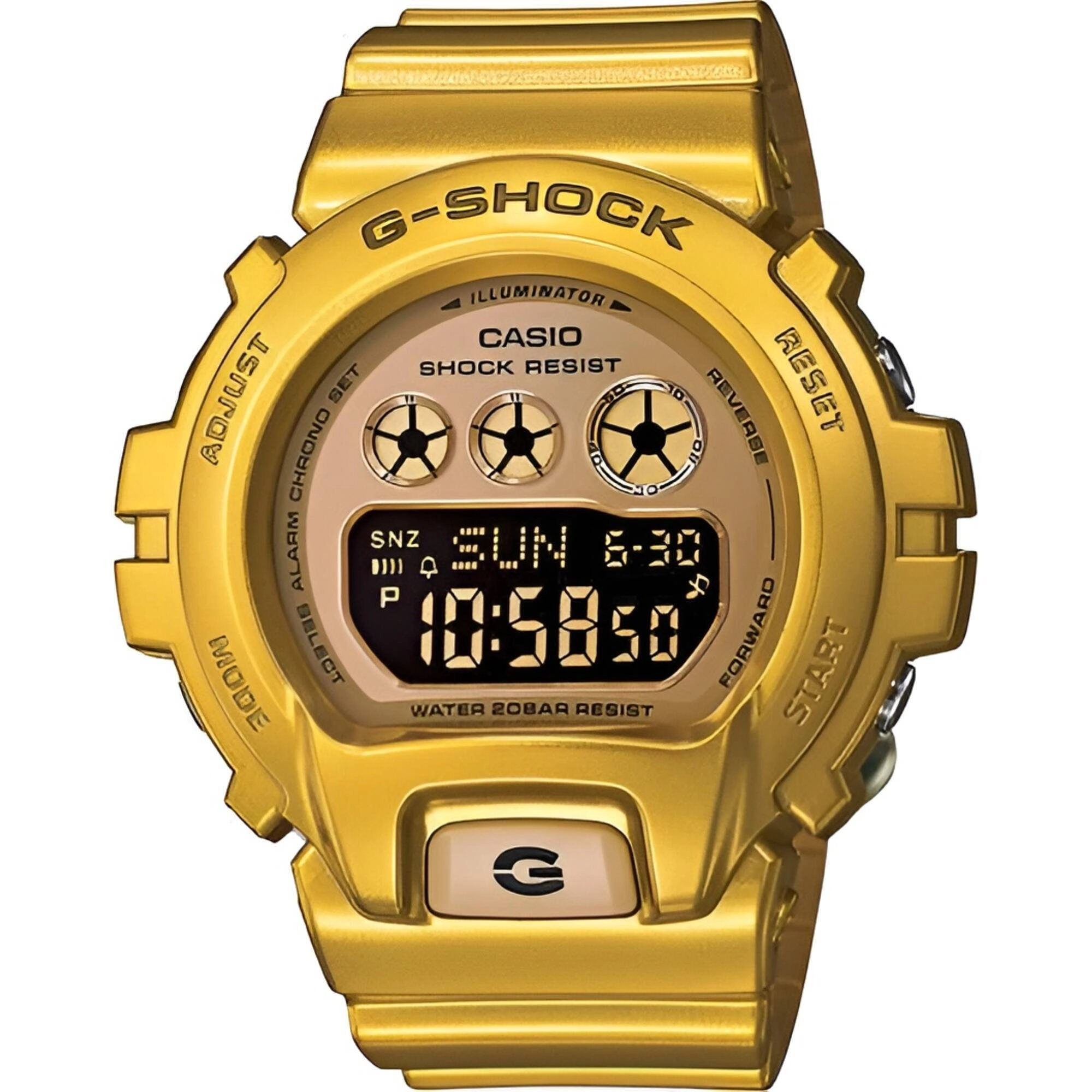 Casio Women's Watch - G-Shock World Time Gold Tone Resin Strap Digital | GMDS6900SM-9