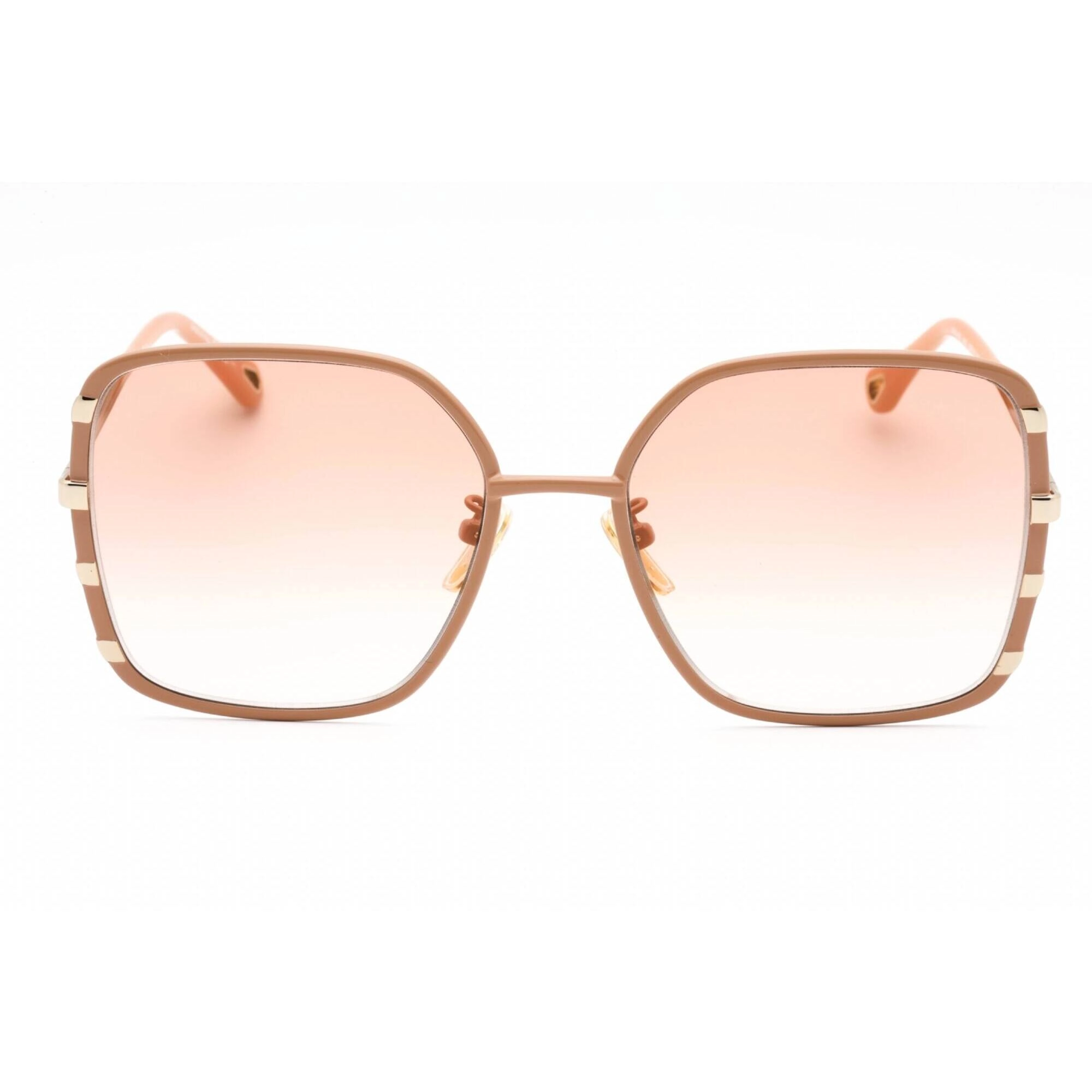 Chloe Women's Sunglasses - Pink/Gold Butterfly Full Rim Metal Frame | CH0143S 003