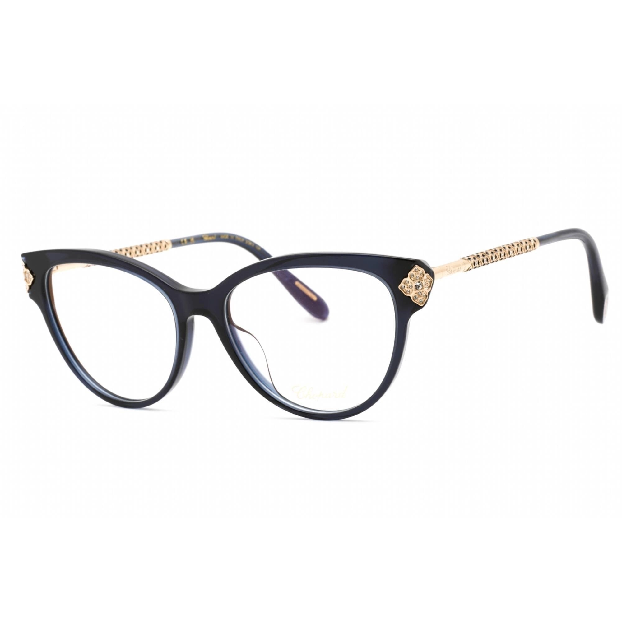 Chopard Women's Eyeglasses - Glossy Night Blue Cat Eye Frame Clear Lens | VCH332S 0Z35