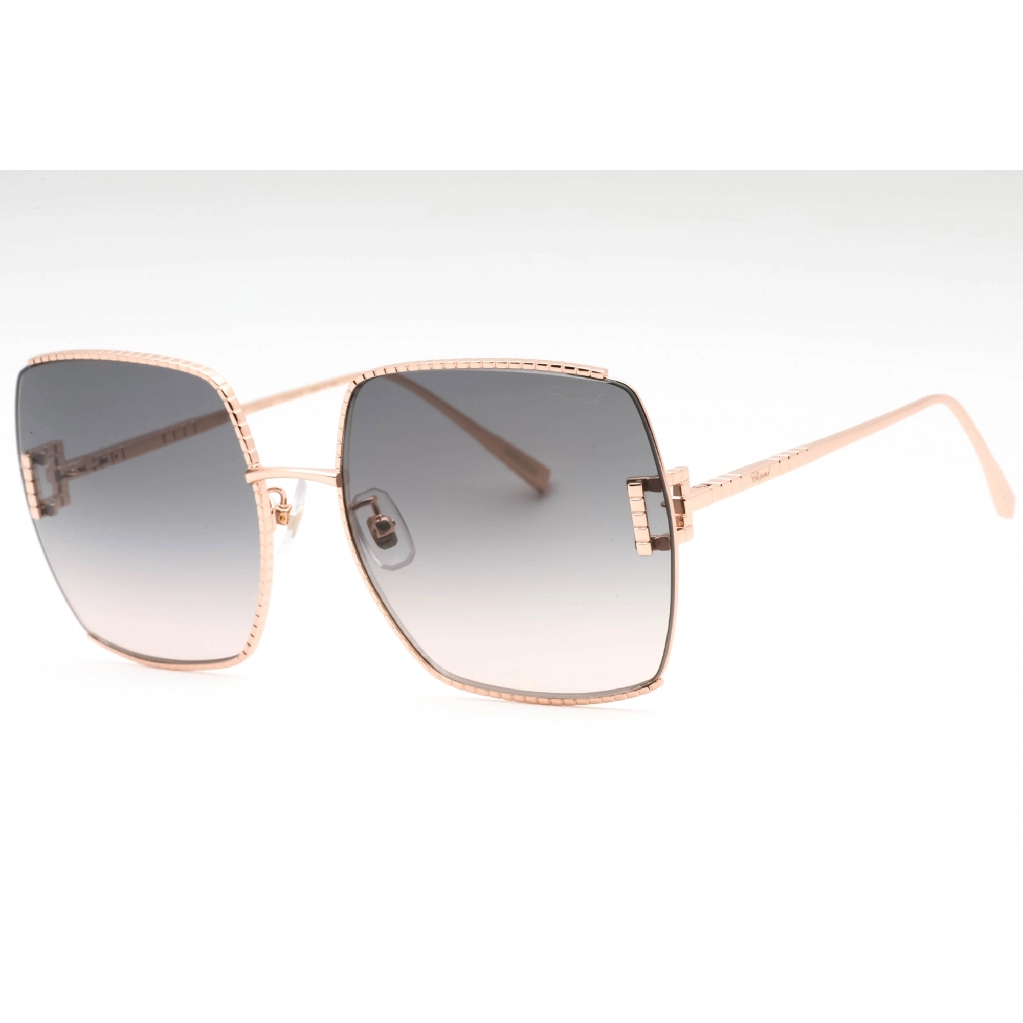 Chopard Women's Sunglasses - Shiny Copper Gold Metal Square Shape Frame| SCHG30M 08FC