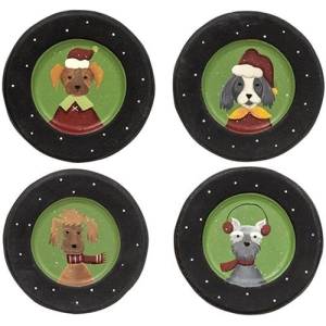 *Christmas Dog Plate 4 Asstd.