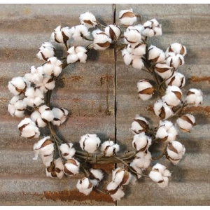 *Country Cotton Ball Wreath 20"