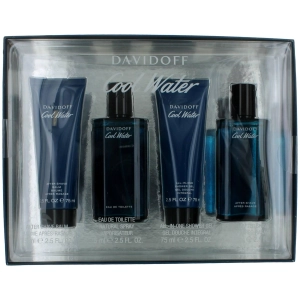 Davidoff Men's Gift Set - Cool Water Refreshing Fusion Masculine Scent, 4 Piece