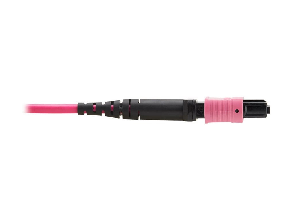 Eaton Tripp Lite Series 100G Multimode 50/125 OM4 Fiber Optic Cable (12F MTP/MPO-PC F/F), OFNP, Magenta, 3 m (9.8 ft.), TAA - N845B-03M-12MTA