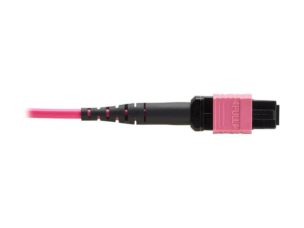 Eaton Tripp Lite Series 100G Multimode 50/125 OM4 Fiber Optic Cable (12F MTP/MPO-PC F/F), OFNP, Magenta, 3 m (9.8 ft.), TAA - N845B-03M-12MTA