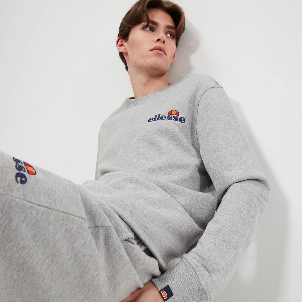 ELLESSE MEN'S FIERRO CREW GREY SWEATSHIRT