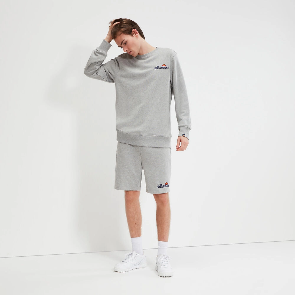 ELLESSE MEN'S FIERRO CREW GREY SWEATSHIRT