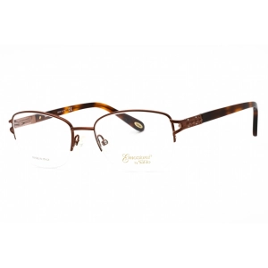 Emozioni Women's Eyeglasses - Brown Metal Oval Shape Half Rim Frame | EM 4391 009Q 00
