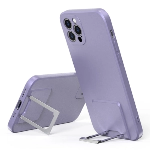For iPhone 12 Skin Feel Frosted TPU Shockproof Phone Case with Telescopic Holder