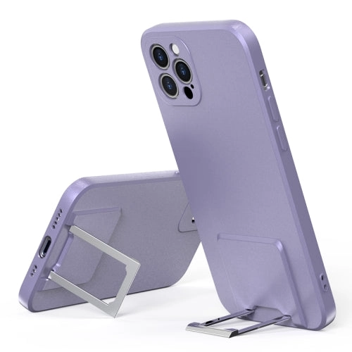For iPhone 12 Skin Feel Frosted TPU Shockproof Phone Case with Telescopic Holder