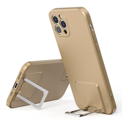 For iPhone 12 Skin Feel Frosted TPU Shockproof Phone Case with Telescopic Holder