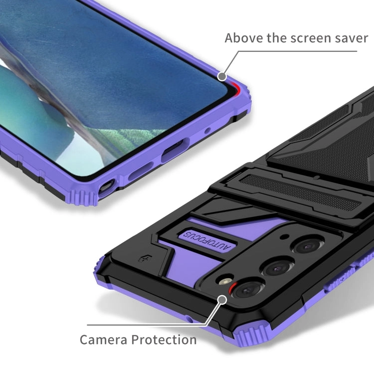 For Samsung Galaxy Note 20 Armor Card PC   TPU Shockproof Case with Card Slot  Invisible
