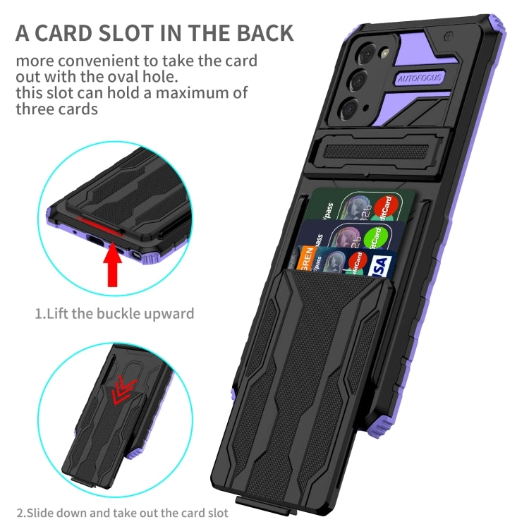 For Samsung Galaxy Note 20 Armor Card PC   TPU Shockproof Case with Card Slot  Invisible