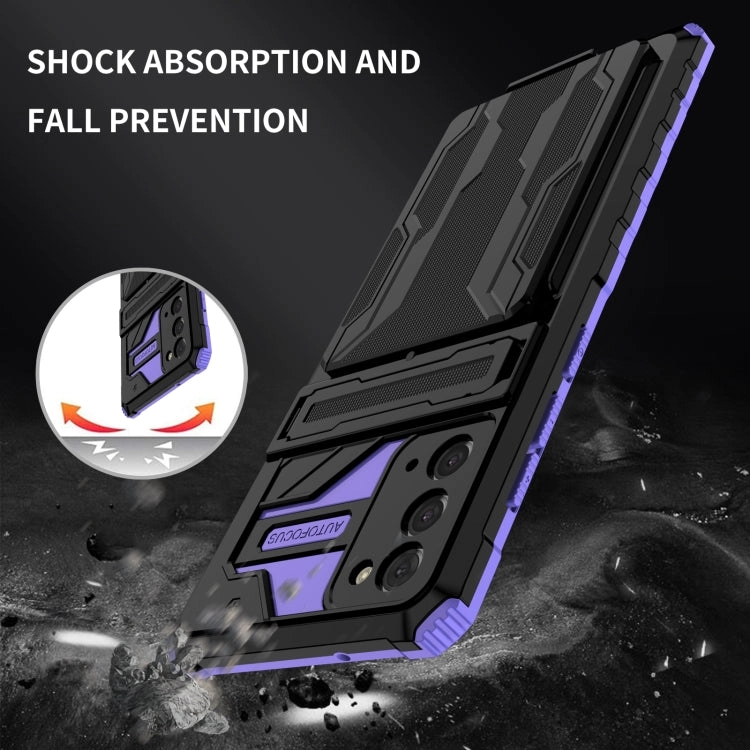 For Samsung Galaxy Note 20 Armor Card PC   TPU Shockproof Case with Card Slot  Invisible