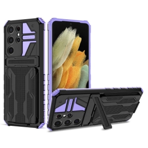 For Samsung Galaxy S21  5G Armor Card PC   TPU Shockproof Case with Card Slot  Invisible