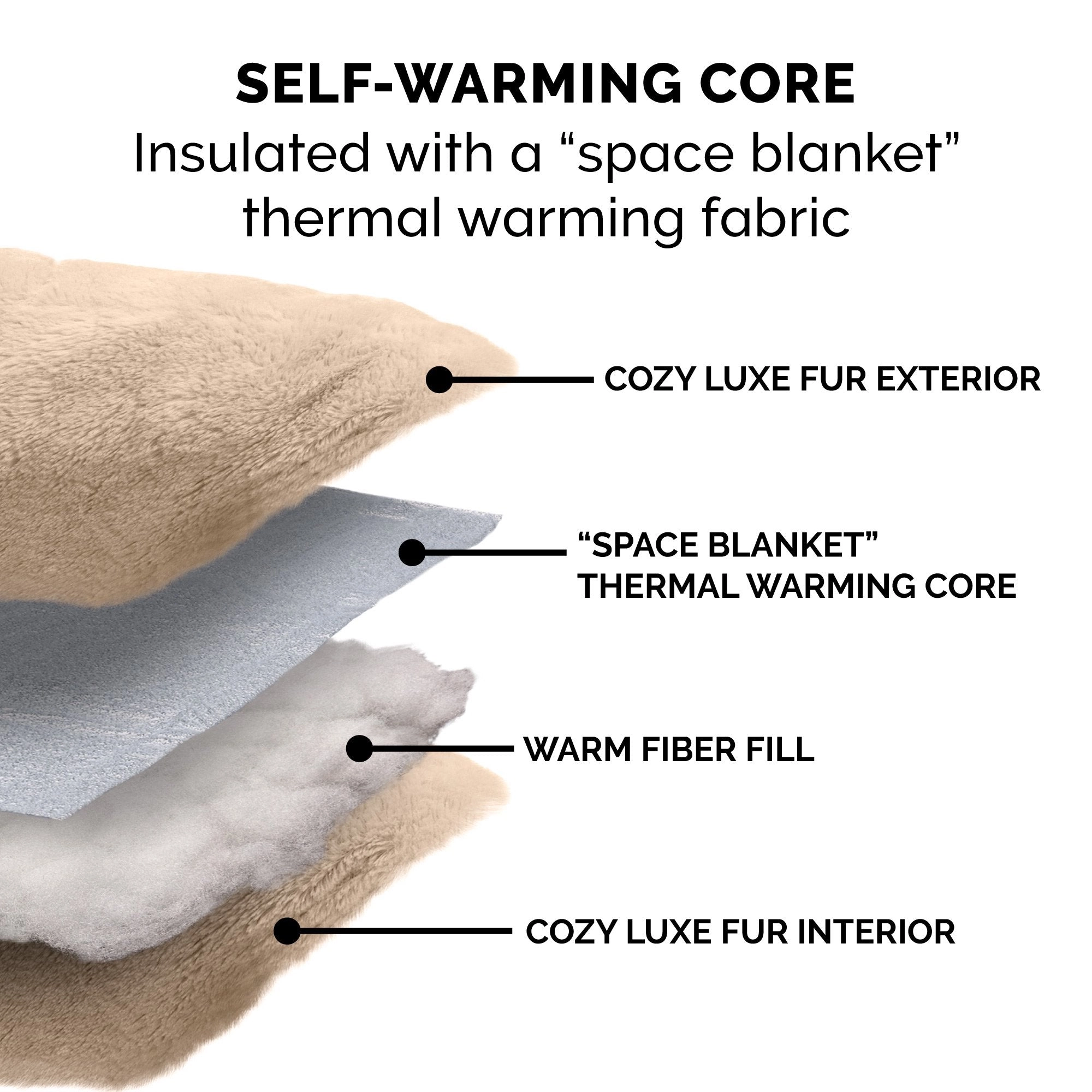 FurHaven Luxury Fur Warming Hi-Lo Cuddler Bed - Small 20", Cream