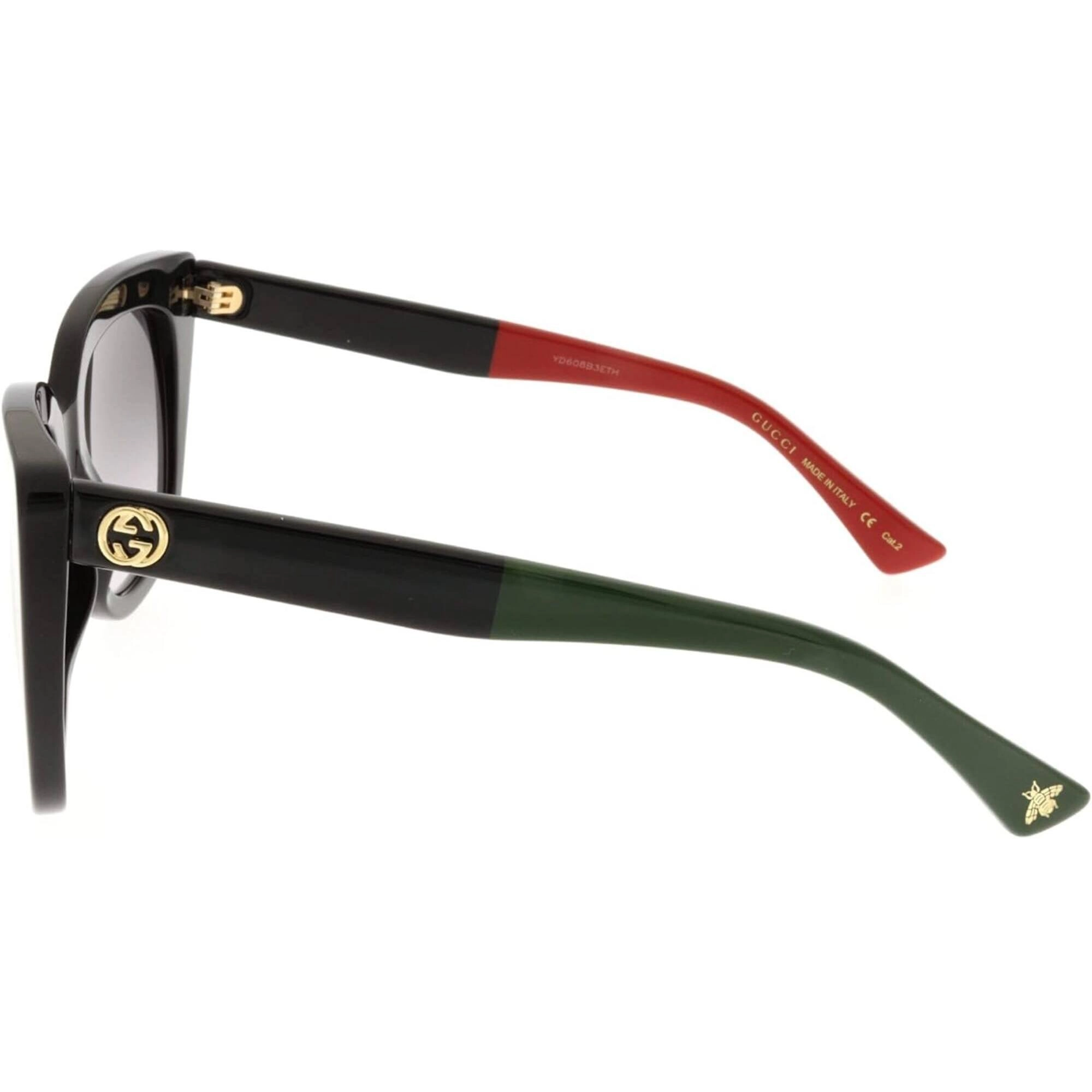 Gucci Women's Sunglasses - Black Acetate Cat Eye Shape Frame Grey Lens | GG0163SN 003
