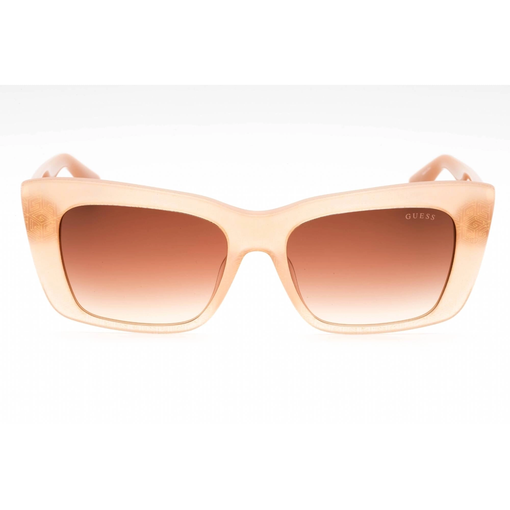 Guess Women's Sunglasses - Shiny Beige Plastic Cat Eye Frame Brown Lens | GU7890 57F