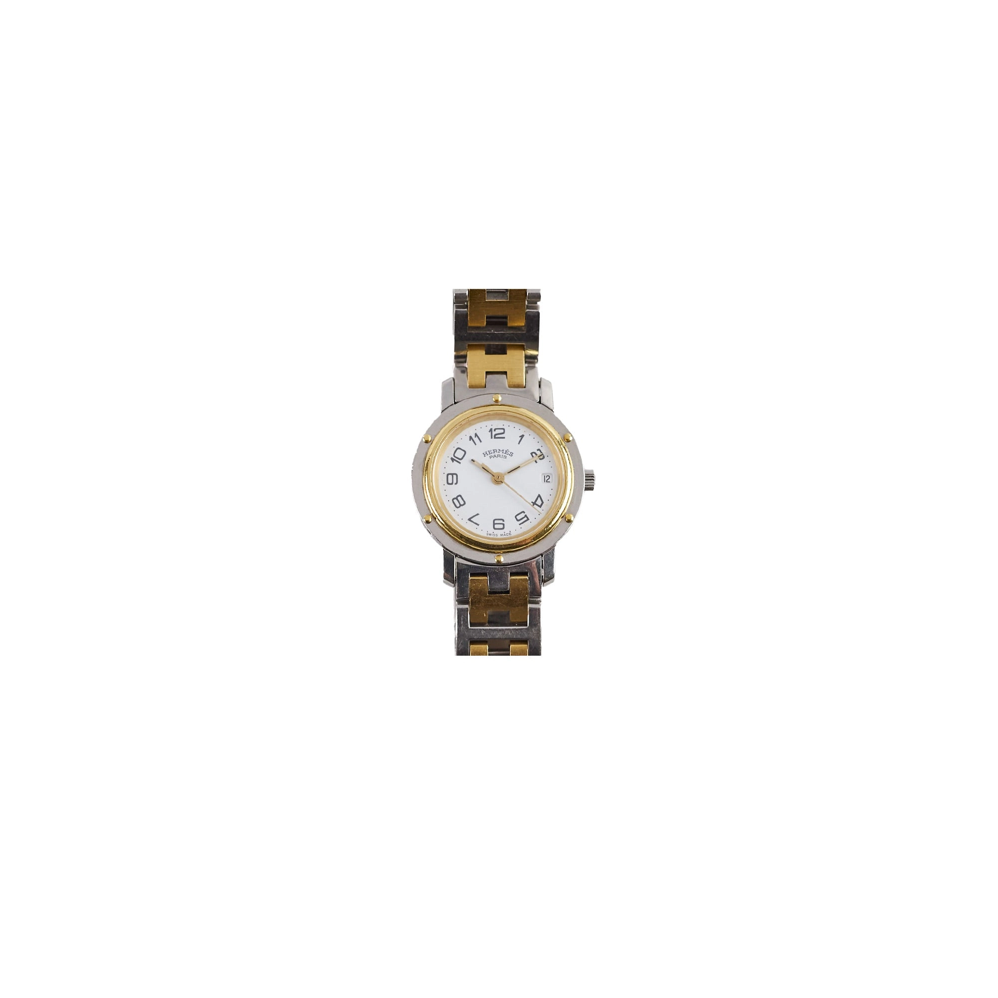 Hermes Clipper Watch CL3.240 Quartz White Dial
