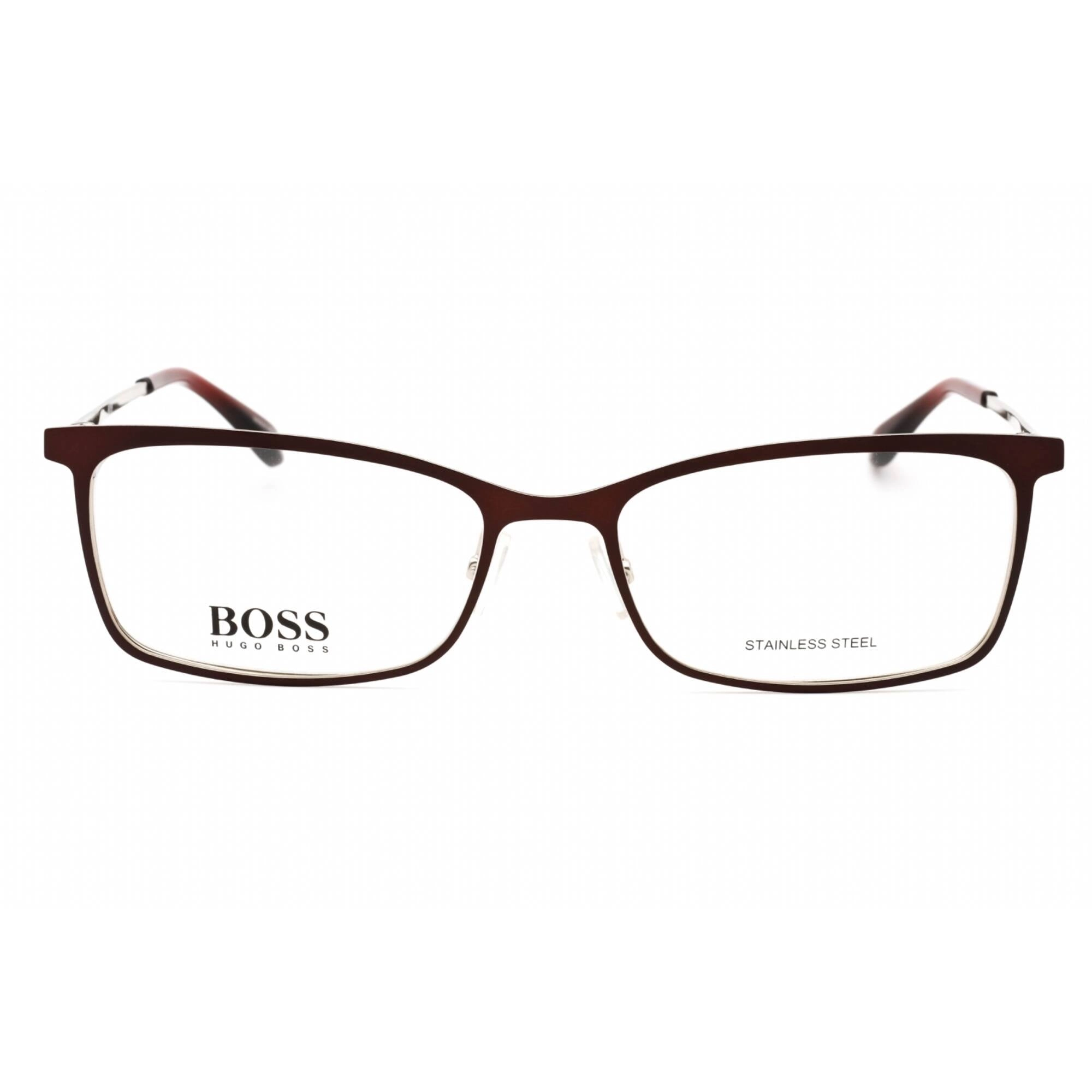 Hugo Boss Women's Eyeglasses - Matte Burgundy Metal Rectangular | BOSS 1112 07BL 00