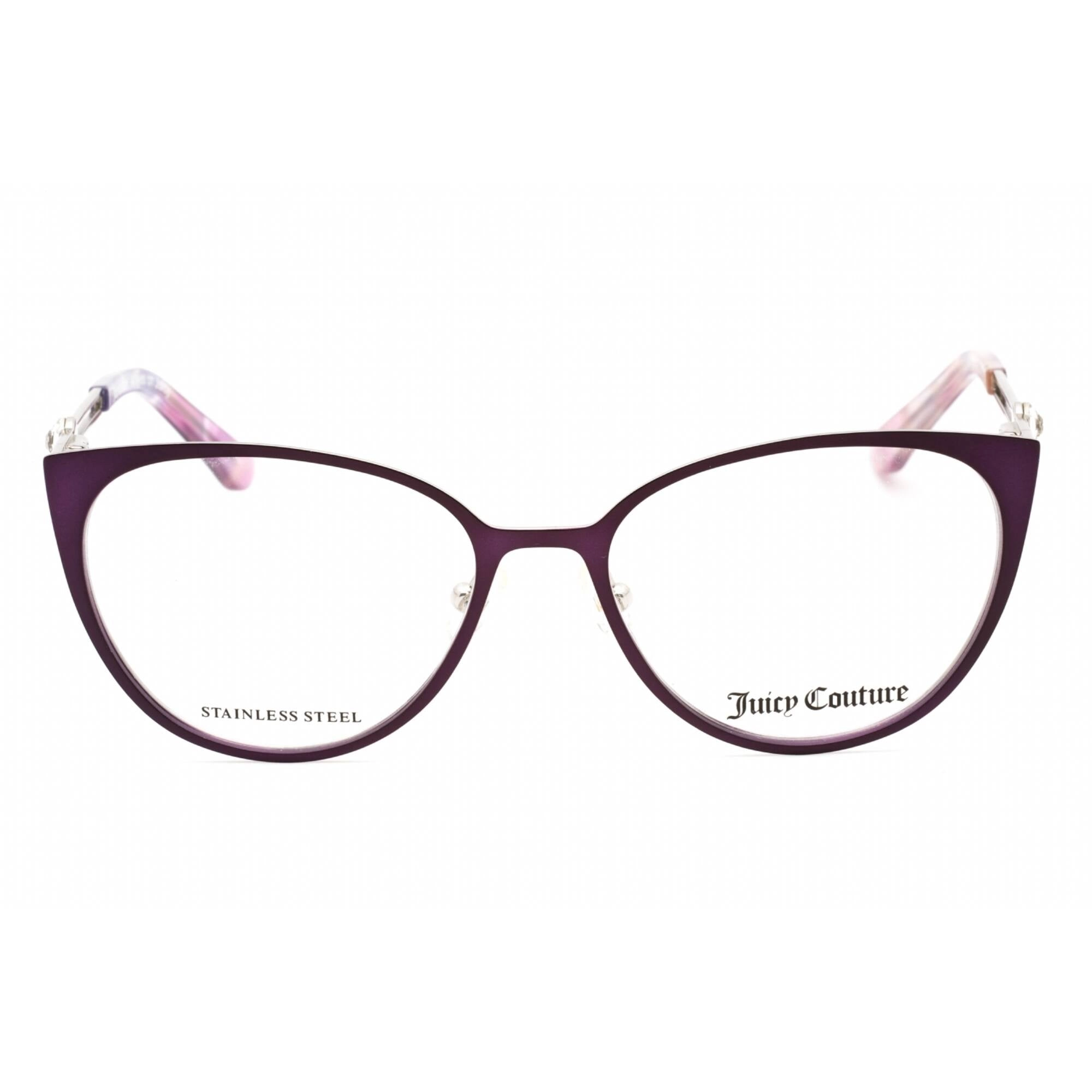 Juicy Couture Women's Eyeglasses - Matte Violet Metal Cat Eye Frame | JU 221 01JZ 00