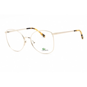 Lacoste Women's Eyeglasses - Gold Metal Full Rim Frame Clear Demo Lens | L2260 714