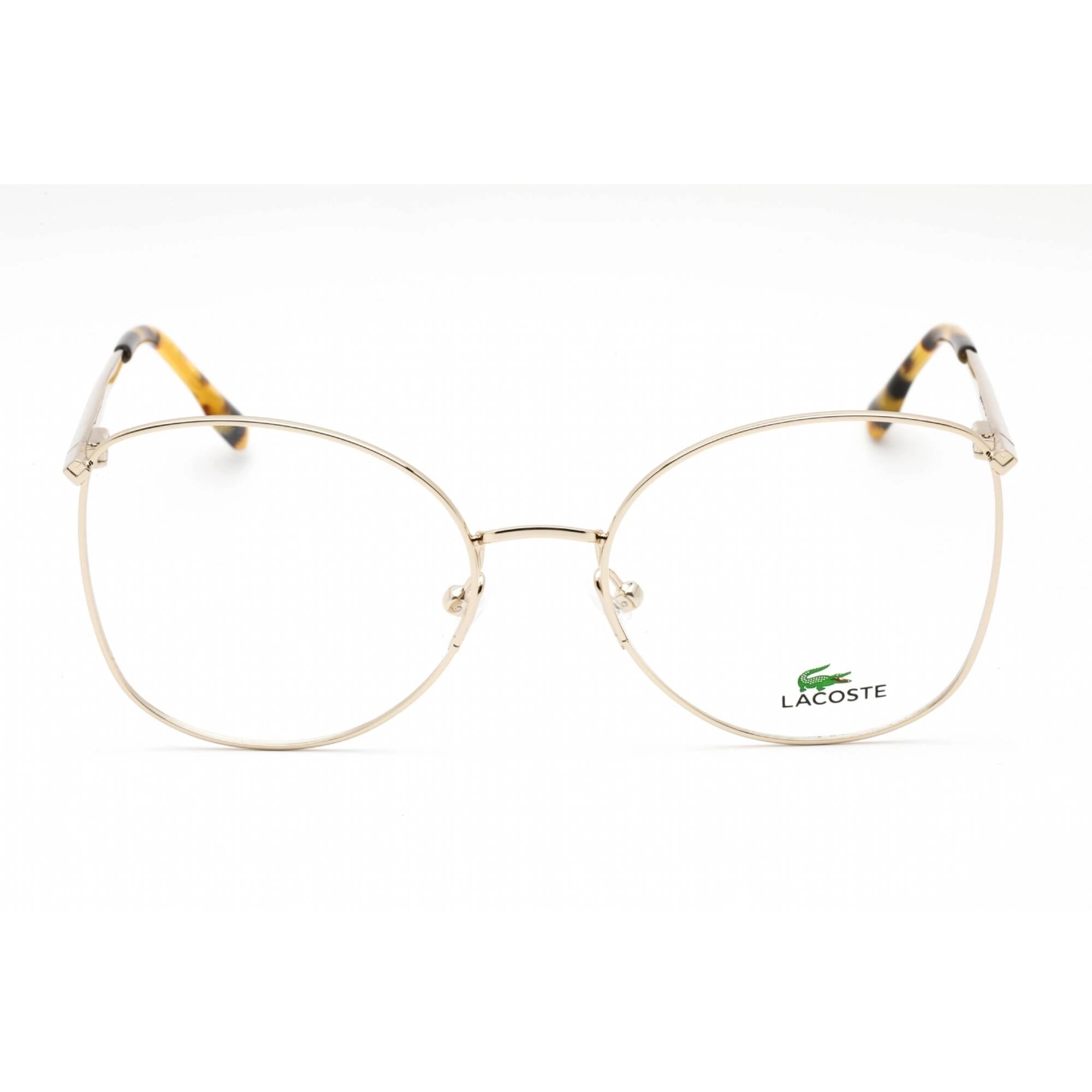 Lacoste Women's Eyeglasses - Gold Metal Full Rim Frame Clear Demo Lens | L2260 714
