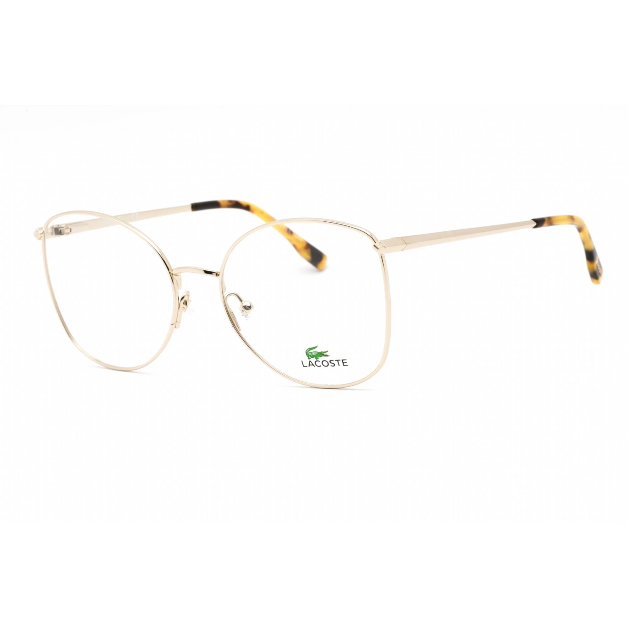 Lacoste Women's Eyeglasses - Gold Metal Full Rim Frame Clear Demo Lens | L2260 714