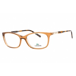 Lacoste Women's Eyeglasses - Transparent Brown Plastic Frame Clear Lens | L2900 232