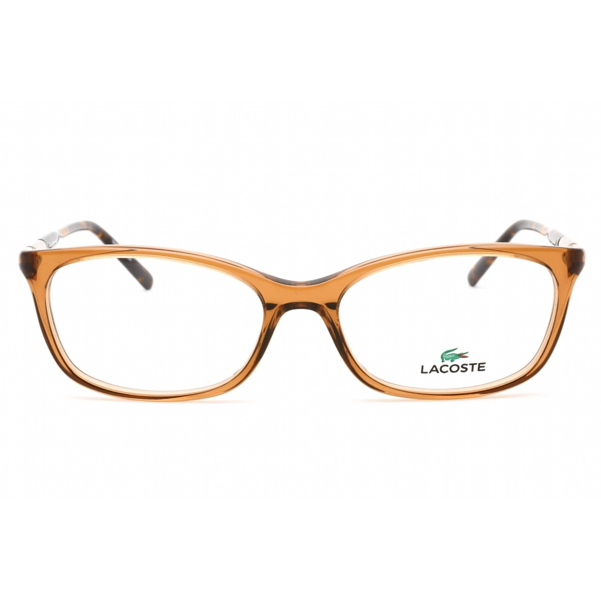 Lacoste Women's Eyeglasses - Transparent Brown Plastic Frame Clear Lens | L2900 232