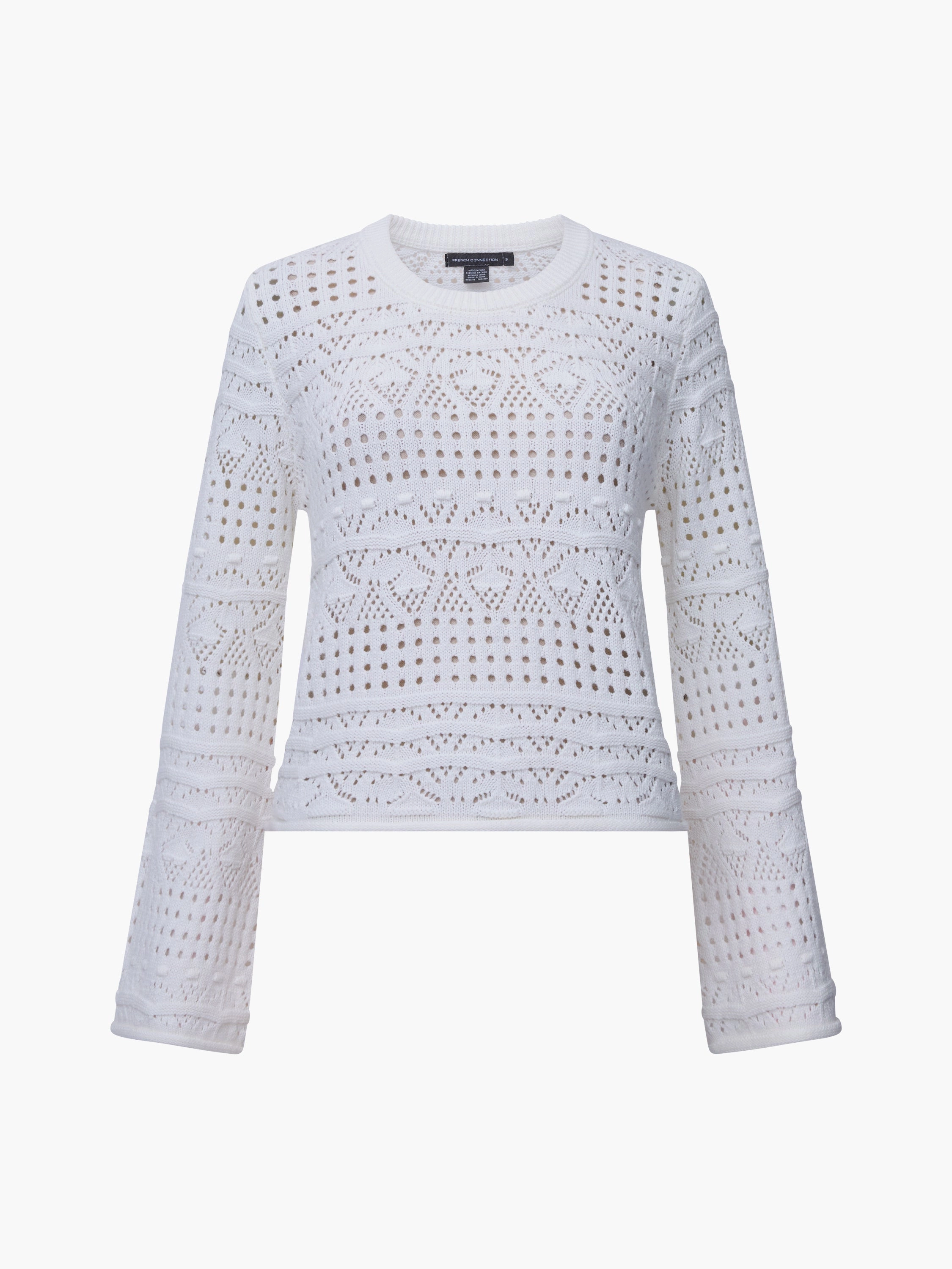 Long Sleeve Crochet Bobble Knit Jumper