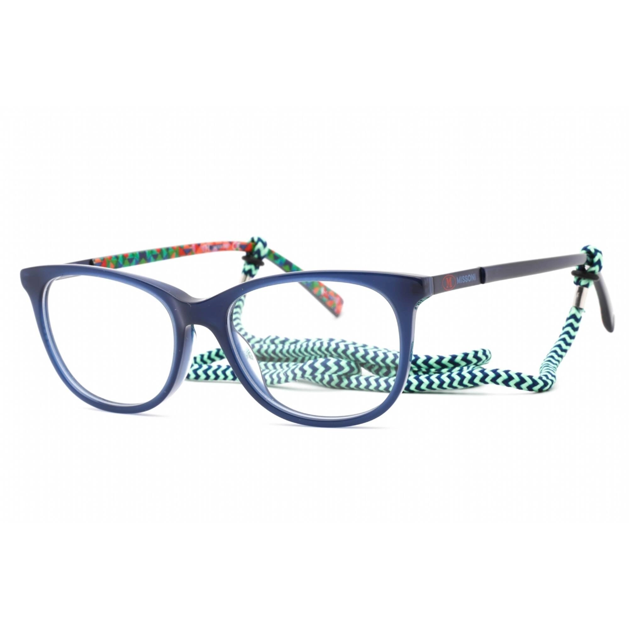 M Missoni Women's Eyeglasses - Clear Lens Blue Rectangular Frame | MMI 0051 0PJP 00