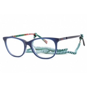 M Missoni Women's Eyeglasses - Clear Lens Blue Rectangular Frame | MMI 0051 0PJP 00