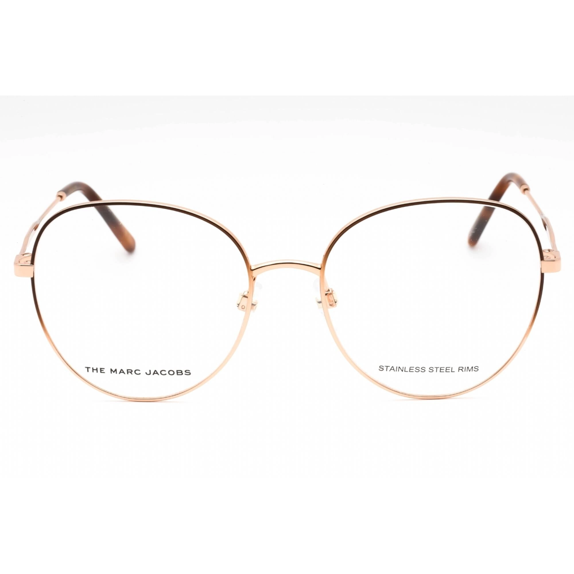 Marc Jacobs Women's Eyeglasses - Gold Brown Metal Oval Full Rim | MARC 590 001Q 00