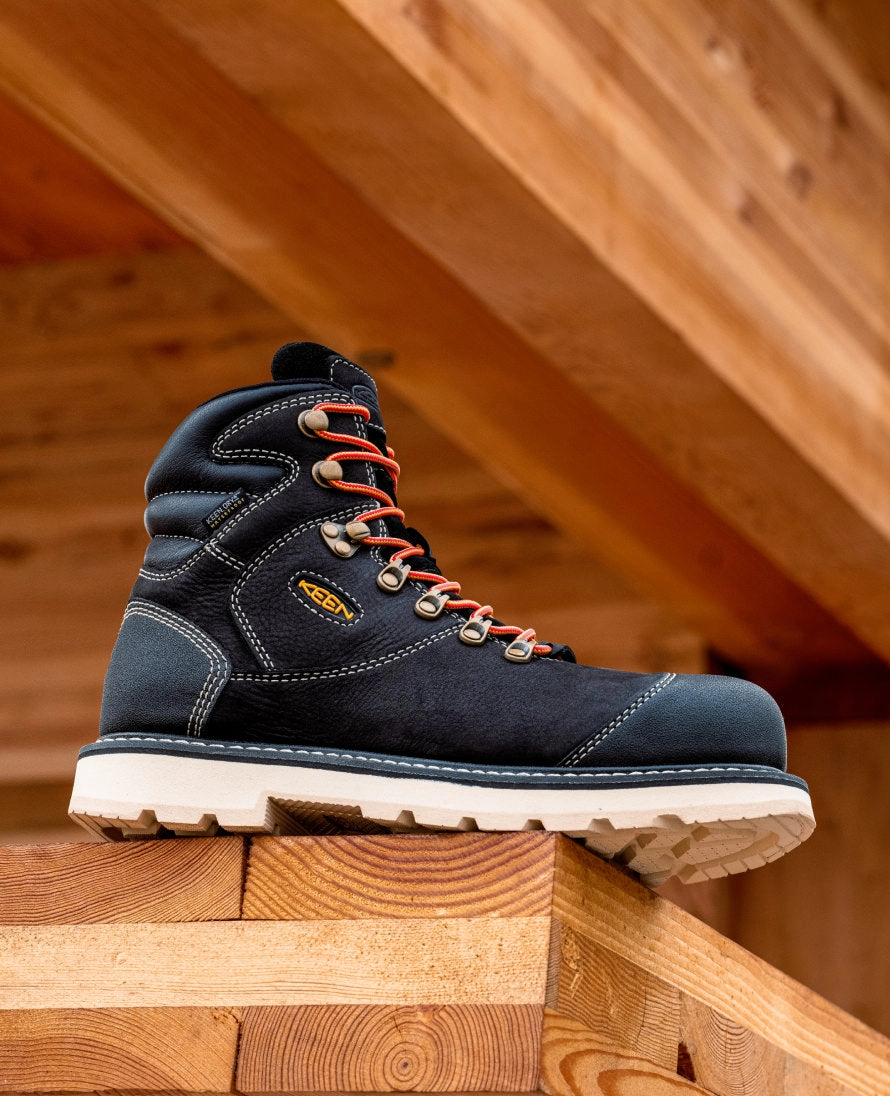 Men's Cincinnati  6" Waterproof 90° Heel Boot (Carbon Toe)  |  Black/Sandshell