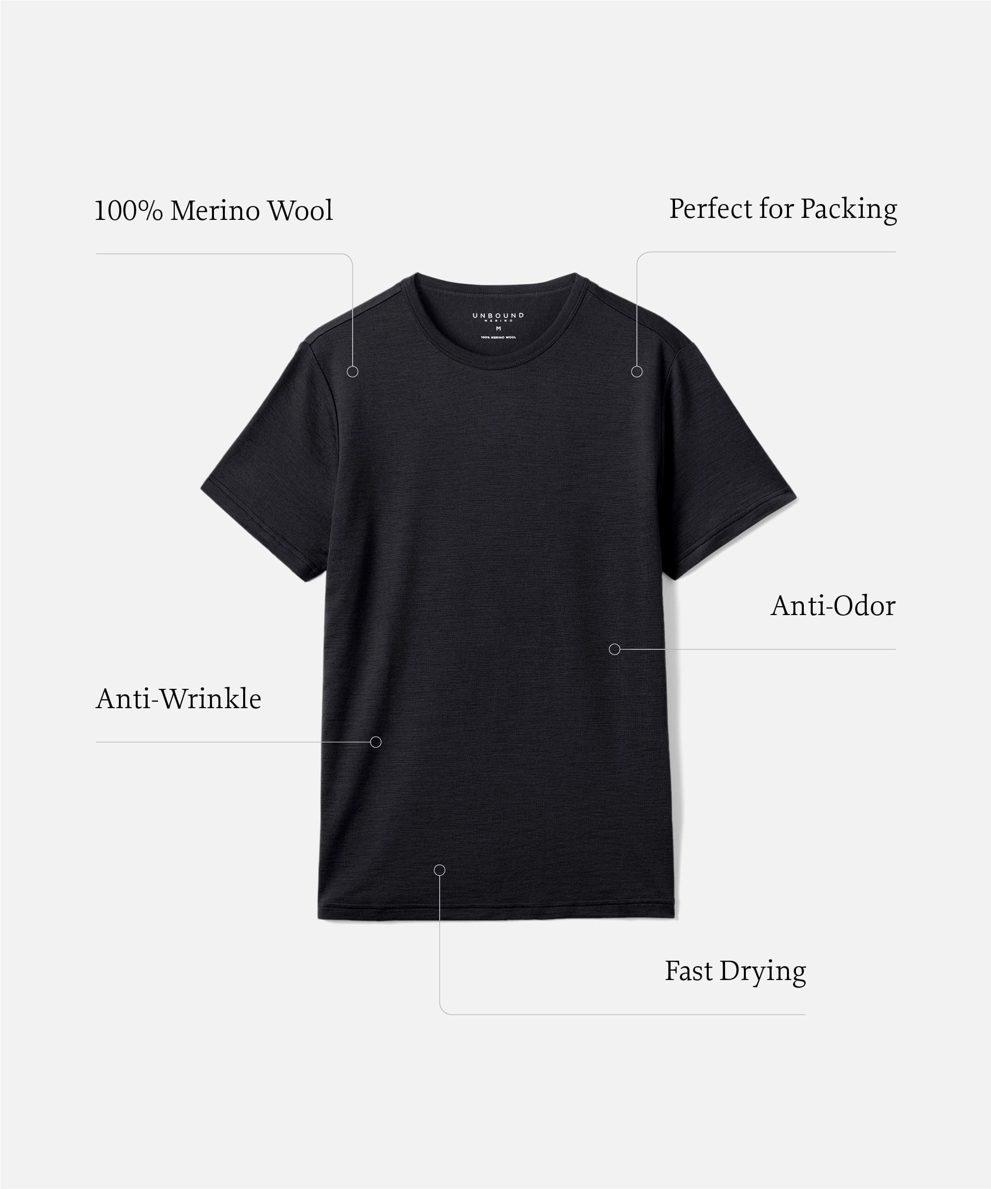 Men's Tall Merino Crew Neck T-Shirt