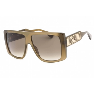 Moschino Women's Sunglasses - Olive Rectangular Frame Brown Sf Lens | MOS119/S 04C3 HA